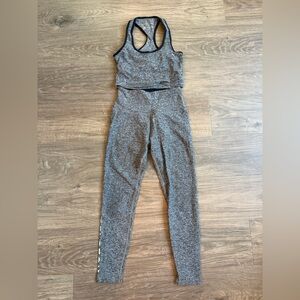 Peloton Beyond Yoga Gray Women's Bra and Leggings Set